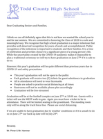 TCHS 2020 Graduation Guidelines