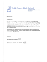 TCHS Graduation information update April 16th, 2020