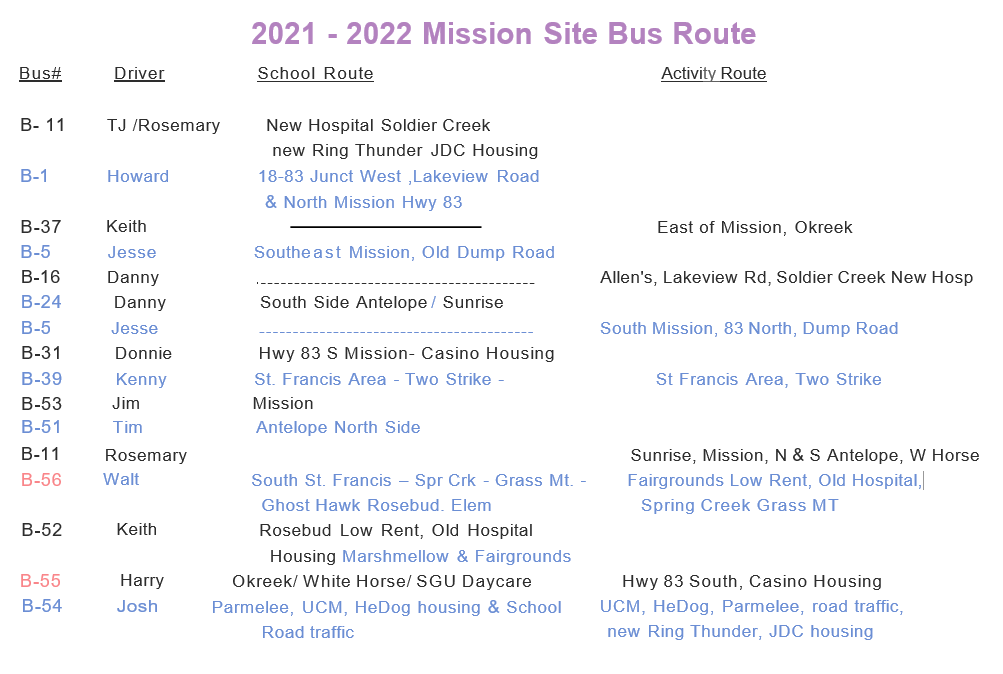 Bus Schedule