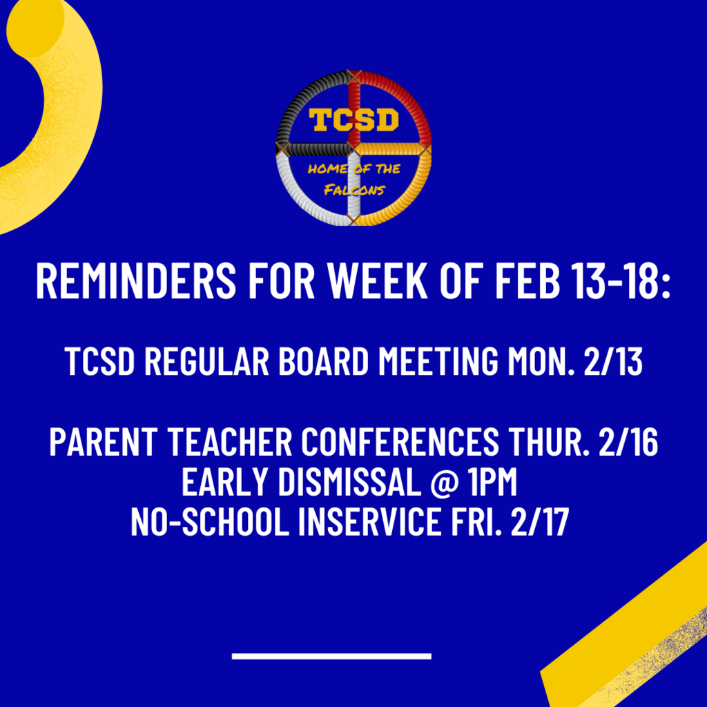 reminders for week of 13-18
